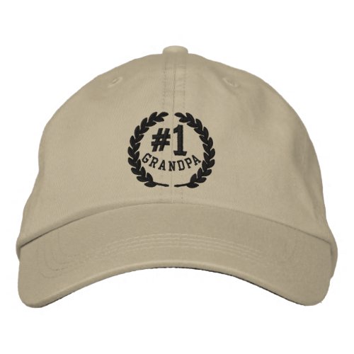 1 Number One Grandpa Embroidered Cap