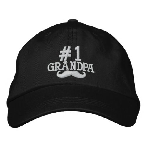 1 Number One Grandpa Embroidered Cap