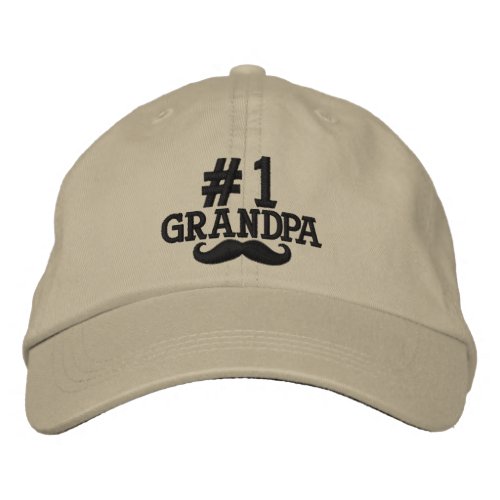 1 Number One Grandpa Embroidered Cap