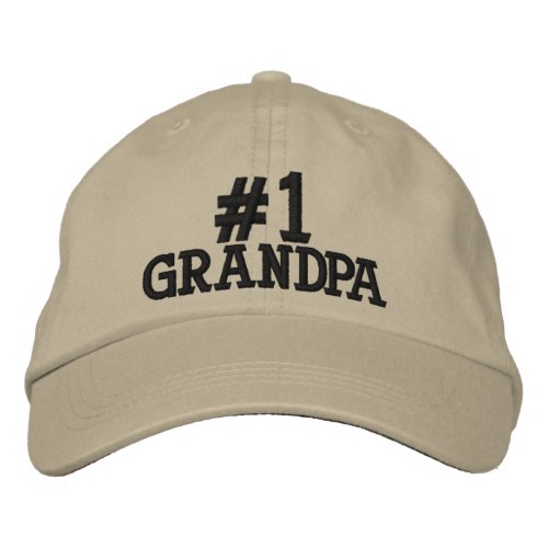 1 Number One Grandpa Embroidered Cap