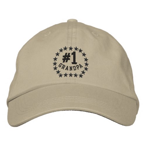 1 Number One Grandpa Stars Embroidered Cap