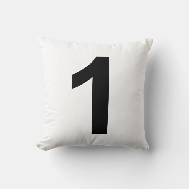 1	number one throw pillow (Front)