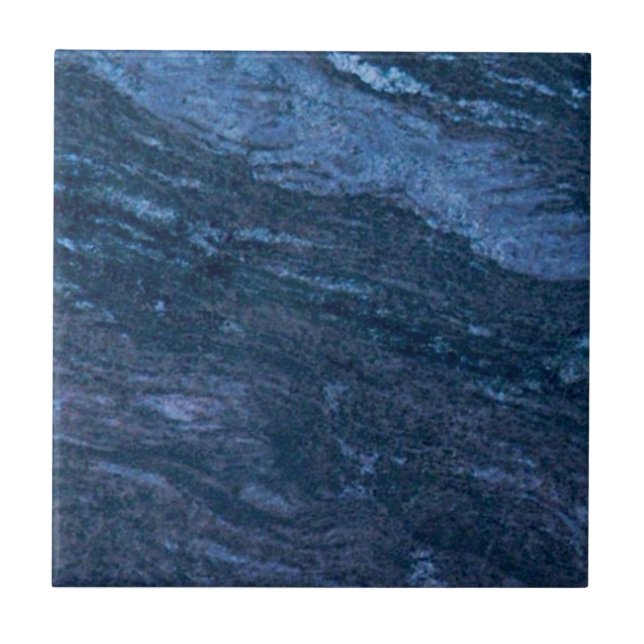 1 of 2 Rich Blue Faux Granite Repro Field Wall Ceramic Tile (Front)