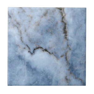 1 of 3 light blue faux veined stone ceramic tile