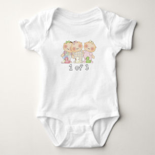 1 of 3 Triplet Cuties Baby Bodysuit