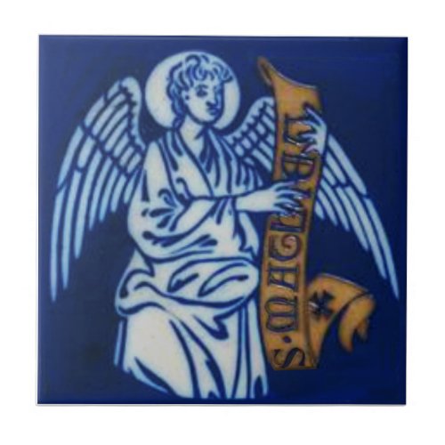 1 of 4 Evangelist St Matthew  Repro Gothic Style Ceramic Tile