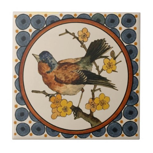 1 of 5 Repro 1890s Doulton Lambeth Hand painted  Ceramic Tile