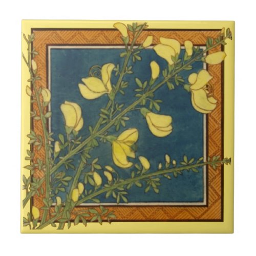 1 of 8 repro Victorian Maw floral transferware Ceramic Tile