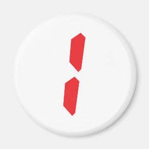 1 one red alarm clock digital magnet