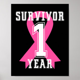 1 One Year Free Survivor Breast Cancer Awareness P Poster