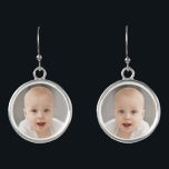 1 or 2 Personal Photo Decorative or Keepsake  Earrings<br><div class="desc">Turn these silver-plated earrings into precious keepsake gifts and accessories with the most beautiful photos of your loved ones. Get one photo printed on both earrings or upload two separate images, and use the design tool to customize further at your own discretion. --- NOTES: Square images with large subjects work...</div>
