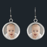 1 or 2 Personal Photo Decorative or Keepsake  Earrings<br><div class="desc">Turn these silver-plated earrings into precious keepsake gifts and accessories with the most beautiful photos of your loved ones. Get one photo printed on both earrings or upload two separate images, and use the design tool to customize further at your own discretion. --- NOTES: Square images with large subjects work...</div>