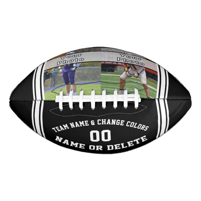 1 or 2 PHOTO Personalized Football Change COLORS (Front)