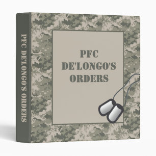 1"  Orders Book Photo Binder ARMY ACU Camo Camoufl