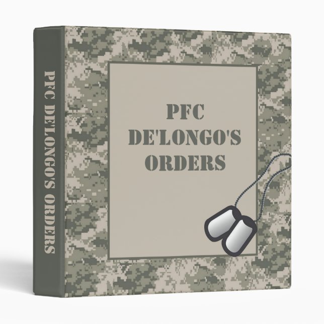 1"  Orders Book Photo Binder ARMY ACU Camo Camoufl (Front/Spine)
