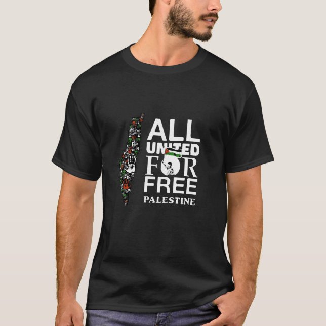 1 Palestine Israel Gaza Jerusalem Allah Islam Jiha T-Shirt (Front)