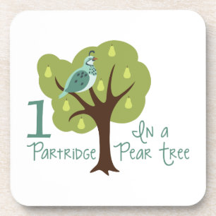 1 Partridge In Pear Tree Beverage Coaster