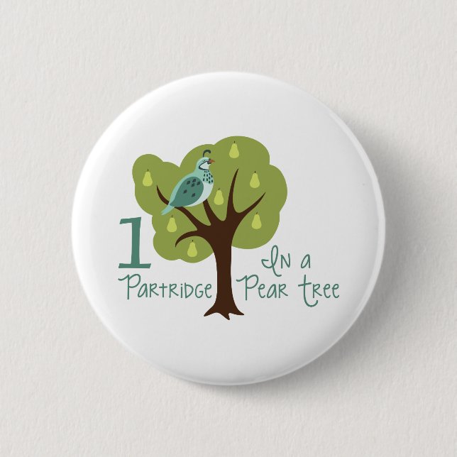1 Partridge In Pear Tree Button (Front)