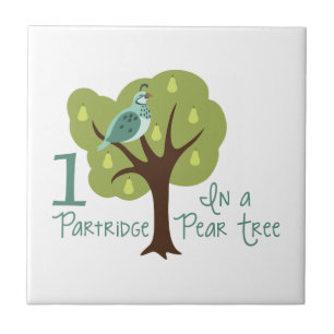 1 Partridge In Pear Tree Ceramic Tile