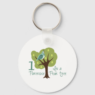 1 Partridge In Pear Tree Keychain