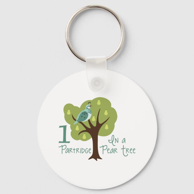 1 Partridge In Pear Tree Keychain (Front)