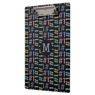 “# 1” Pattern custom monogram clipboard