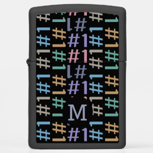 “# 1” Pattern custom monogram lighter