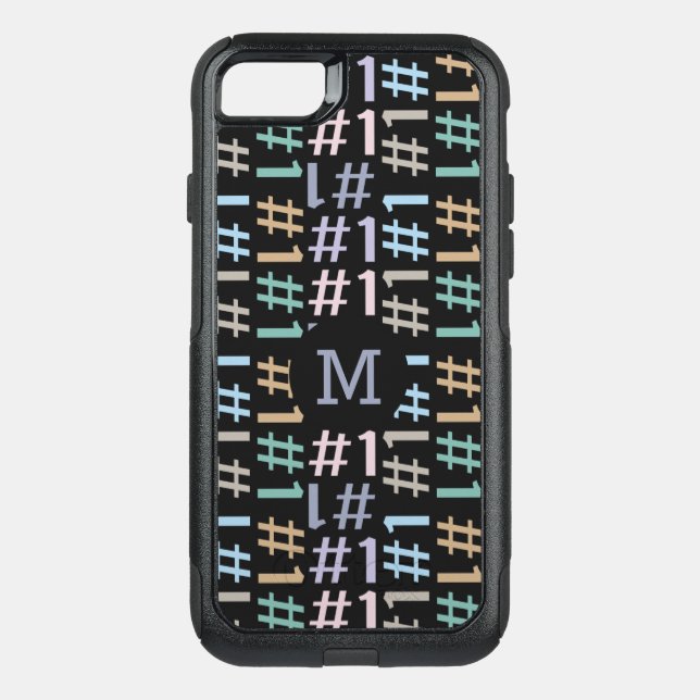 “# 1” Pattern custom monogram phone cases (Back)