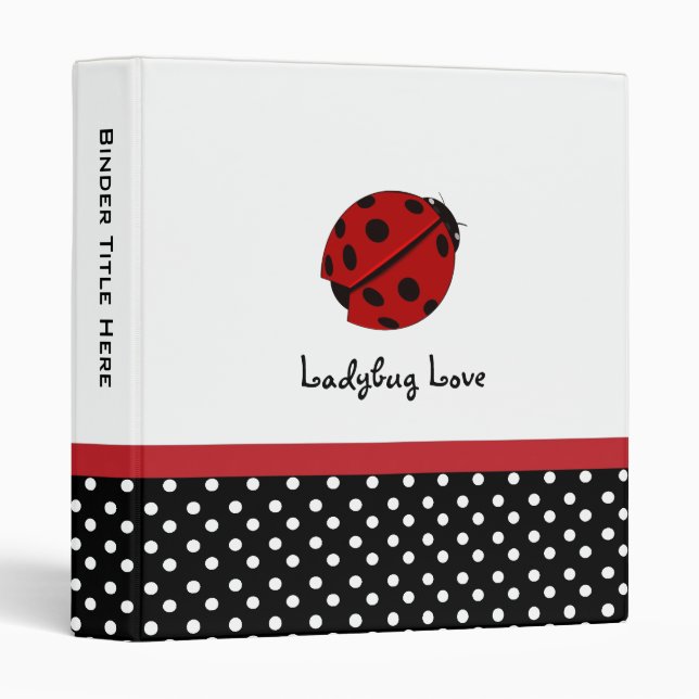 1" Personalized Ladybug Love Binder (Front/Spine)