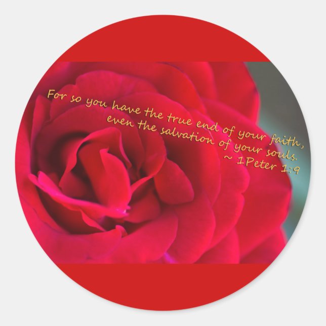 1 Peter 1:9 Classic Round Sticker (Front)