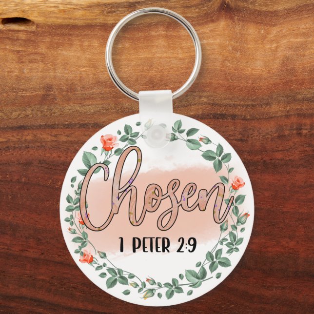 1 Peter 2:9 Christian Bible Verse Keychain (Back)