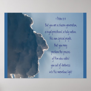 1 Peter 2:9 Scripture You are a Chosen Generation Poster