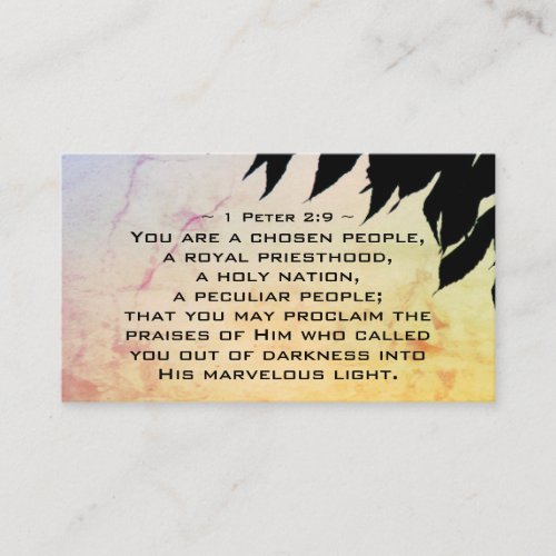 1 Peter 29 You are a Chosen People Bible Business Card