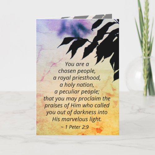 1 Peter 29 You are a Chosen People Bible Card