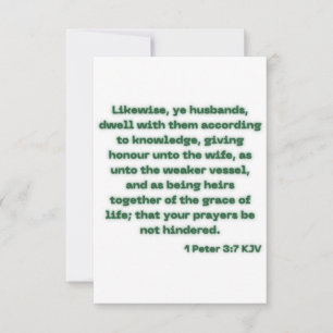 1 Peter 3:7 KJV Bible Scripture Greeting Card