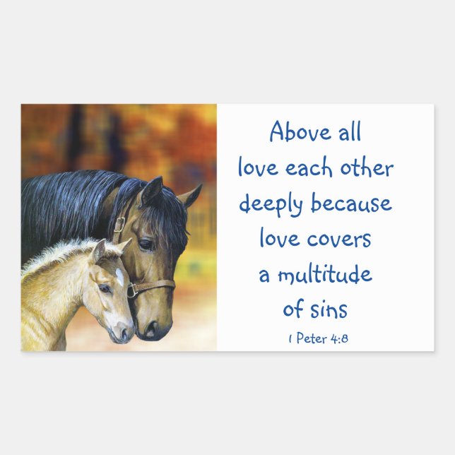1 Peter 4|:8 Above All Love Deeply Inspirational Rectangular Sticker (Front)