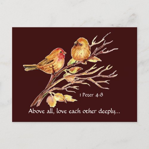 1 Peter 48 Love Each Other Deeply Scripture Birds Postcard