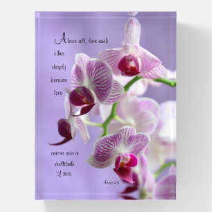 1 Peter 4:8 Orchids Paperweight