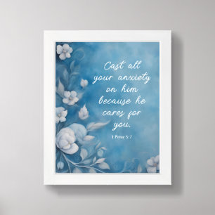 1 Peter 5:7 Bible Verse Image Framed Art
