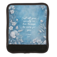 1 Peter 5:7 “Cast All Your Anxiety” Blue Floral