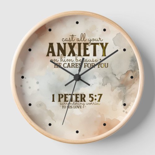 1 Peter 57 Cast your anxiety on Him Bible Verse  Clock