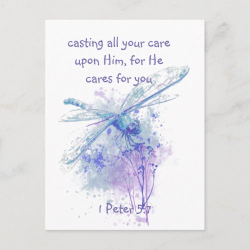 1 Peter 57 Casting all your care upon Him Quote Postcard