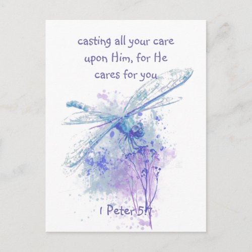 1 Peter 57 Casting all your care upon Him Quote Postcard