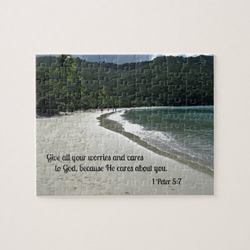 1 Peter 57 Give all your worries and cares to God Jigsaw Puzzle