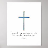 1 Peter 5:7 Minimalist Cross