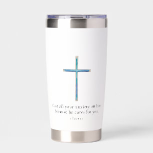 1 Peter 5:7 Minimalist Insulated Tumbler