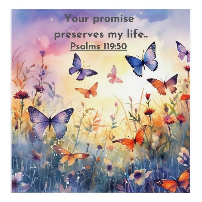 1 Peter 5:7 Scripture He cares for you Wildflowers Acrylic Print (Front)