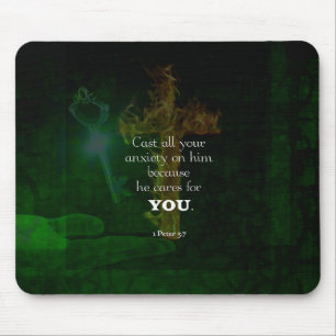 1 Peter 5:7 Uplifting Bible Verses Quote Mouse Pad