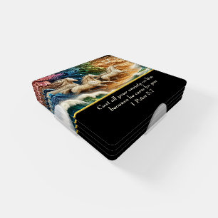 1 Peter 5:7 waterfalls in valley Coaster Set