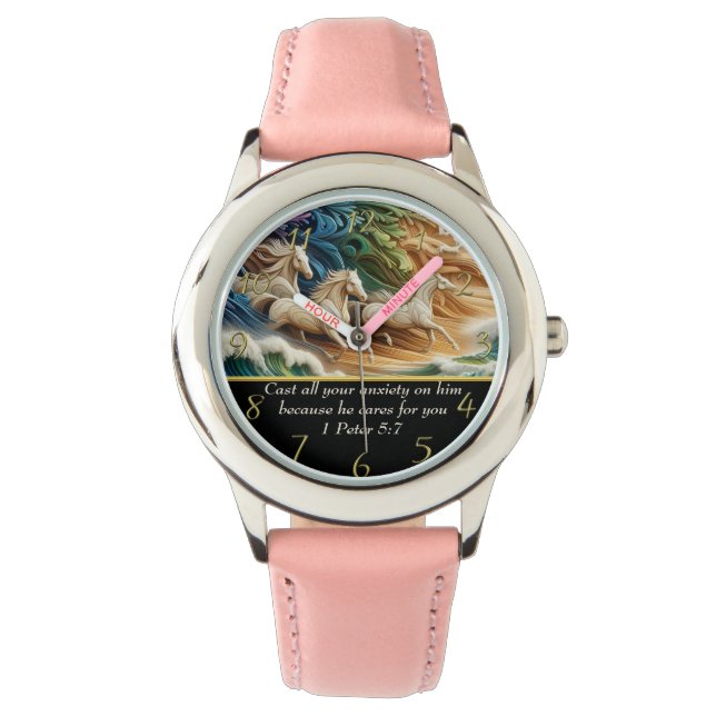 1 Peter 5:7 waterfalls in valley  Watch (Front)